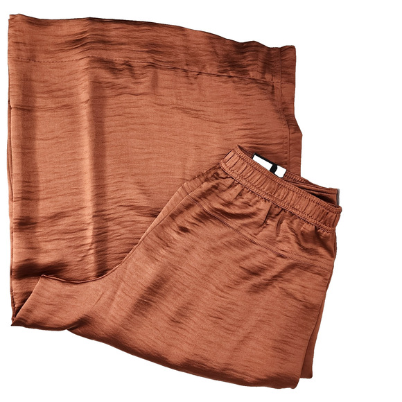 Simply Vera Wang Women Wide Leg Palazzo Cropped Culotte Pants Pleated Silky Med - Picture 6 of 11